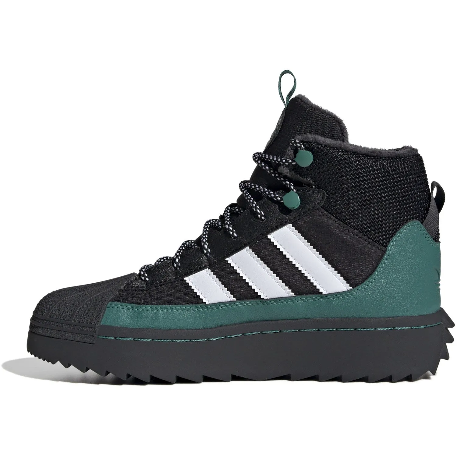 adidas Originals Core Black/White/Active Green Superstar Winter Trek J Støvler