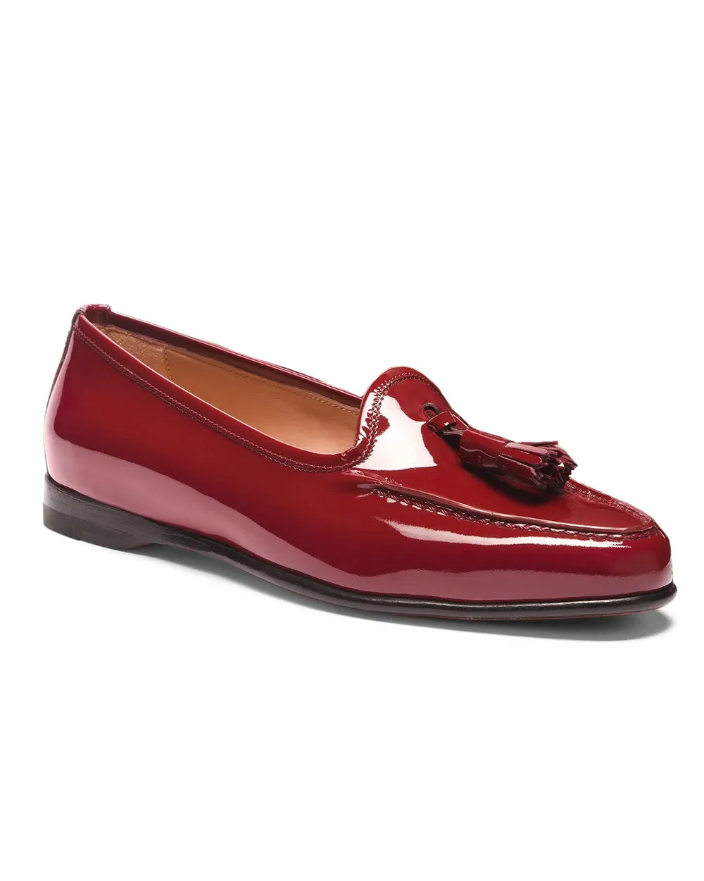 Andrea Leather Tassel Loafer in Red