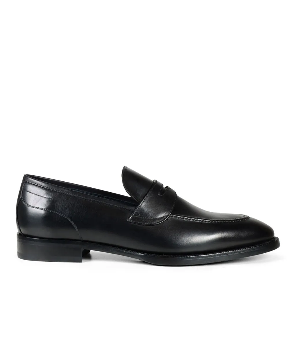 Aviono Leather Dress Loafer in Nero