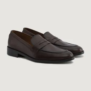 Baxton Burnished Brown Leather Loafers