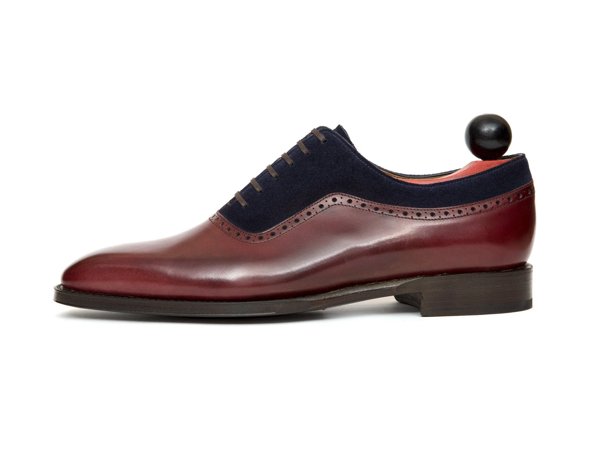 Broadmoor - MTO - Burgundy Calf / Dark Blue Suede - LPB Last - Single Leather Sole