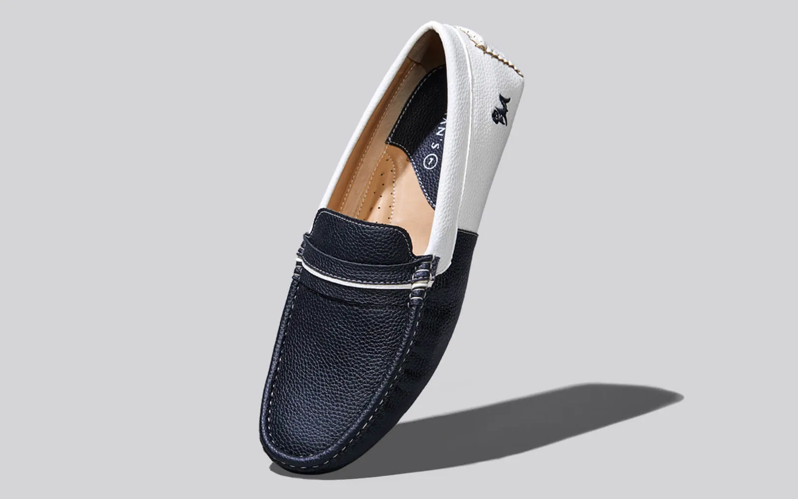 Color Block Loafers : White-Black