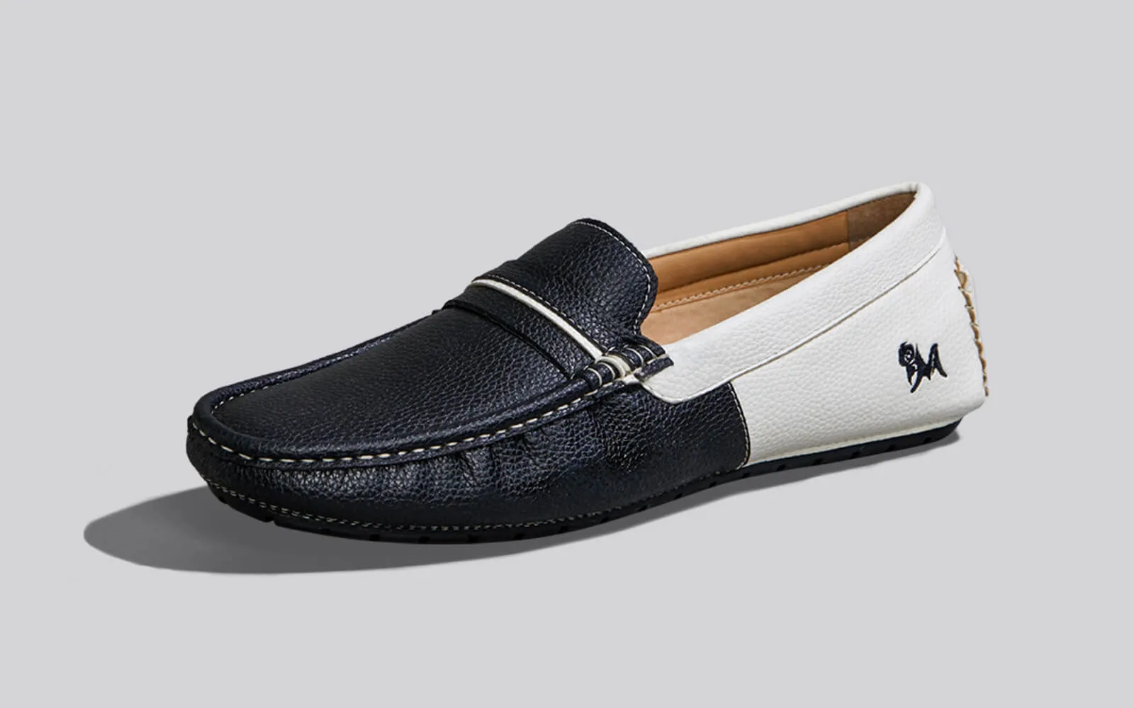 Color Block Loafers : White-Black