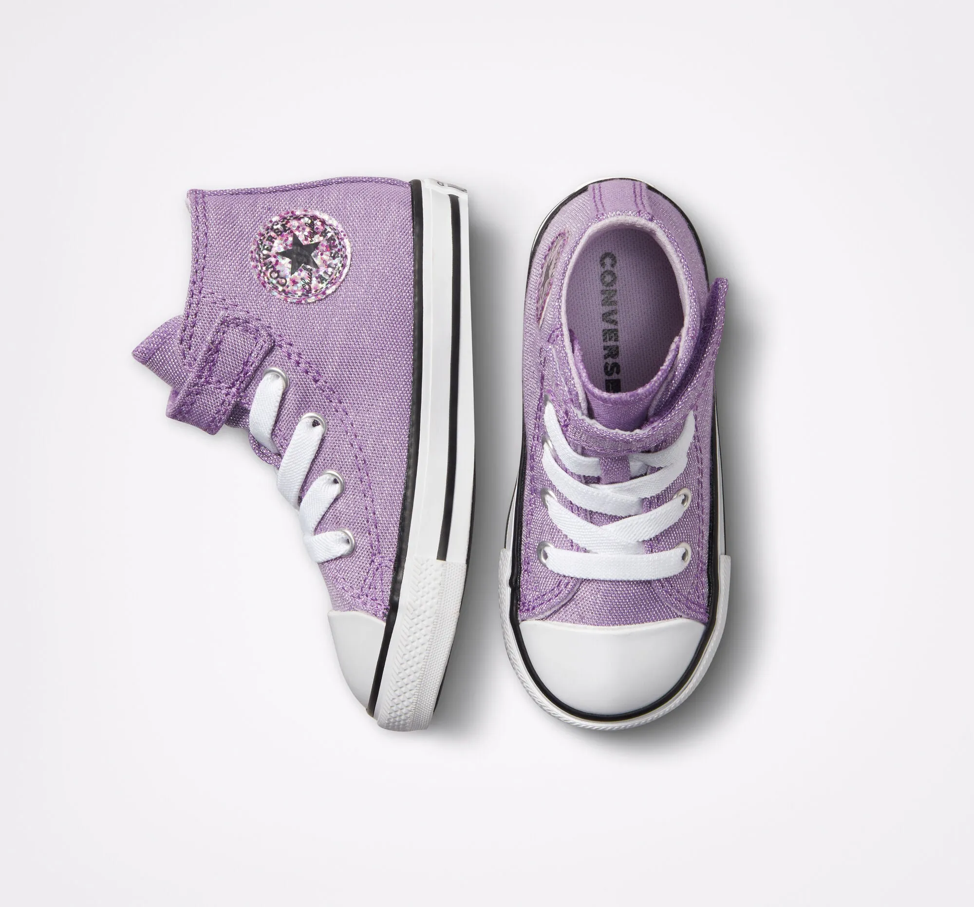 Converse scarpa da bambina alta alla caviglia Chuck Taylor All Star Easy-On Glitter 772878C viola