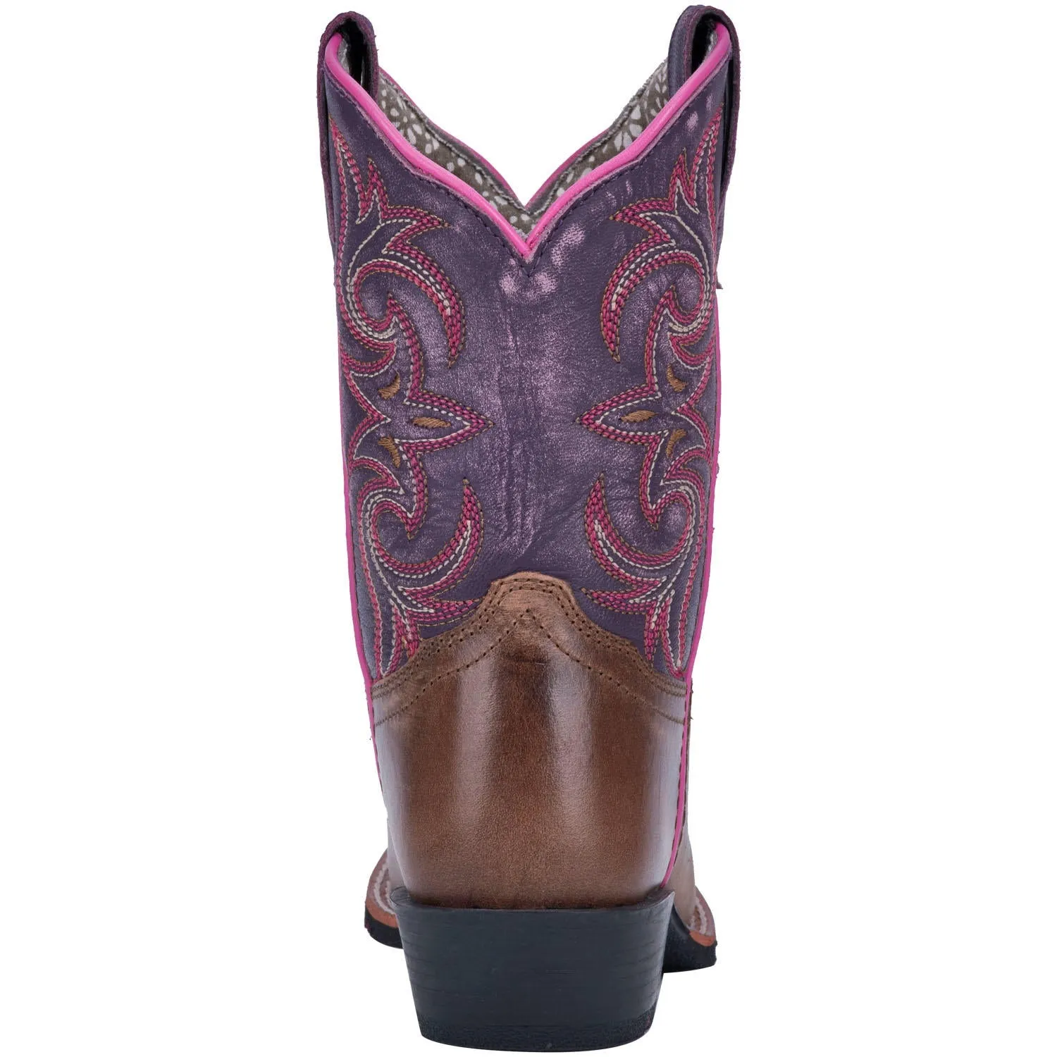 Dan Post Girls Majesty Brown/Purple Western Square Toe Boots Style DPC2947