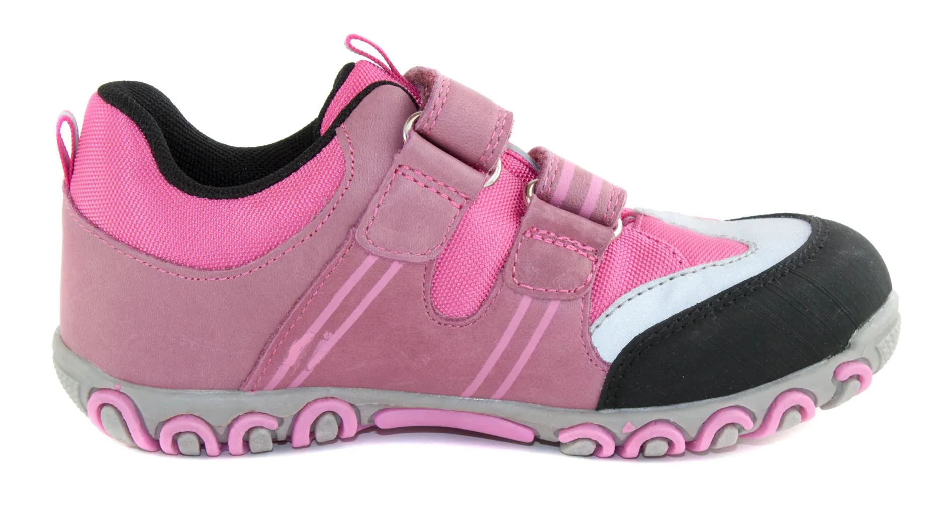 D.D. Step Big Kid Girl Waterproof Double Strap Shoes Pink - Supportive Leather From Europe Kids Orthopedic