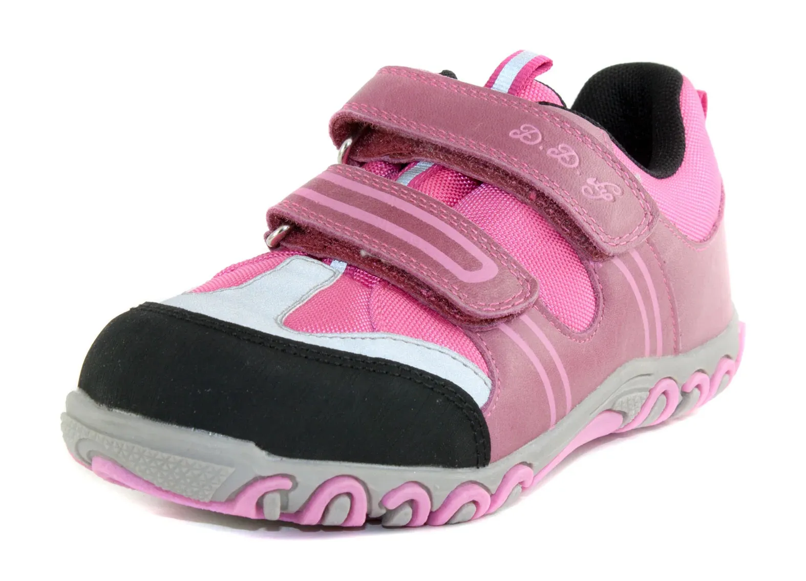 D.D. Step Big Kid Girl Waterproof Double Strap Shoes Pink - Supportive Leather From Europe Kids Orthopedic