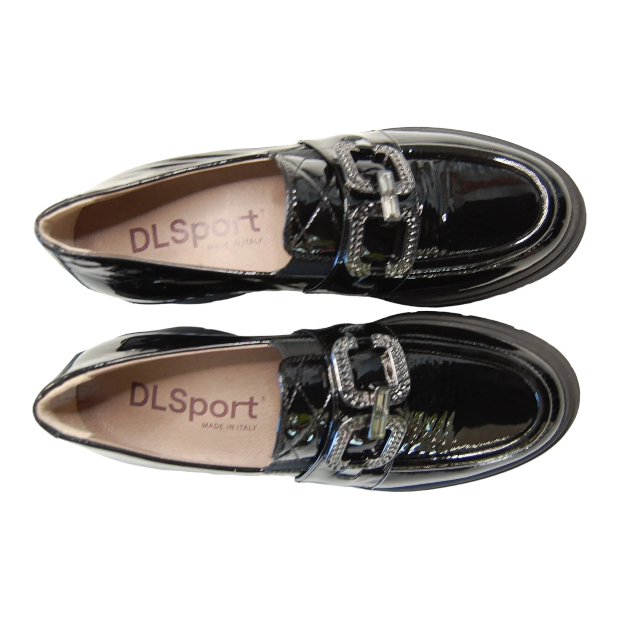 DL Sport Chain Loafer Black Patent Leather