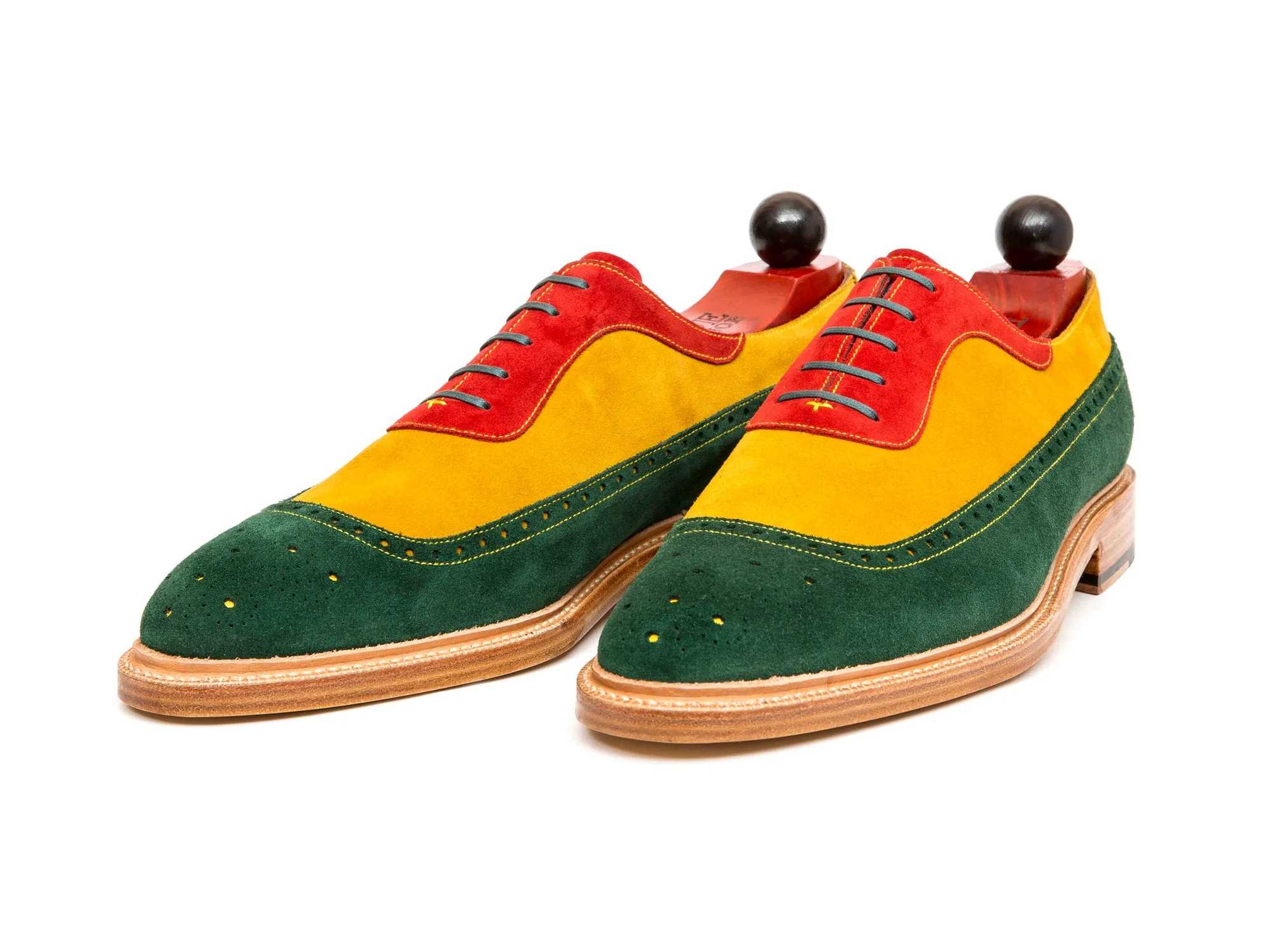 Edmonds - MTO - Green, Red, Yellow Suede - LPB Last - Storm Welt - Natural Double Leather Sole