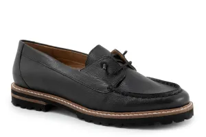 Farah Black Leather Loafer Shoes