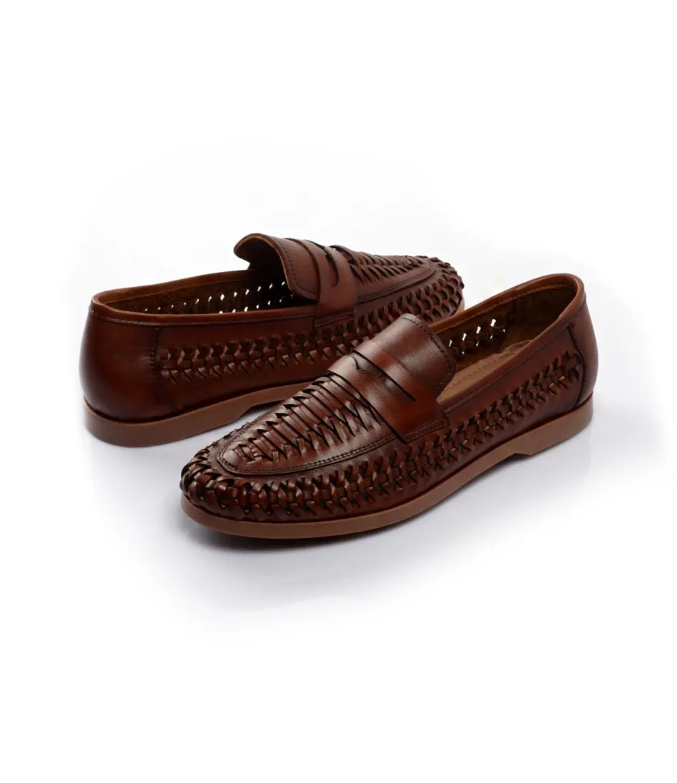 FlexWeave Loafers - Cognac