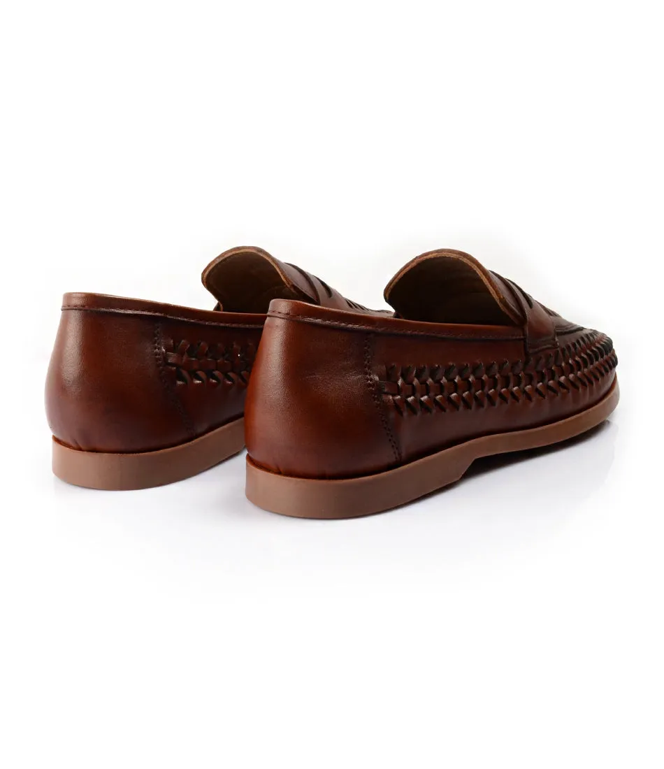 FlexWeave Loafers - Cognac