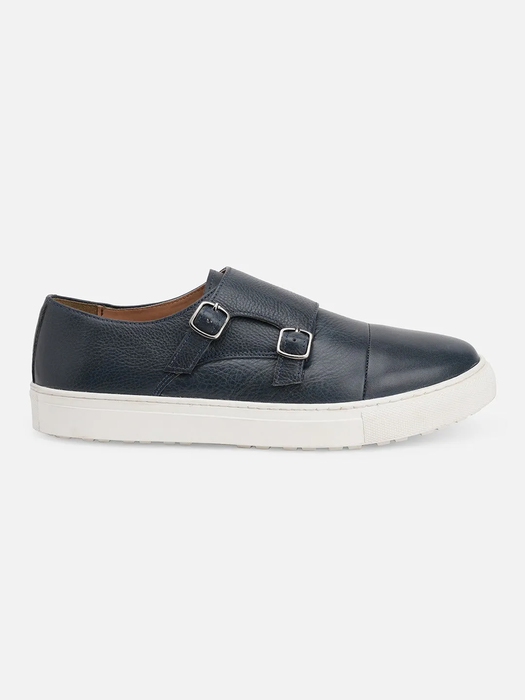 Lightweight Navy Leather Monks