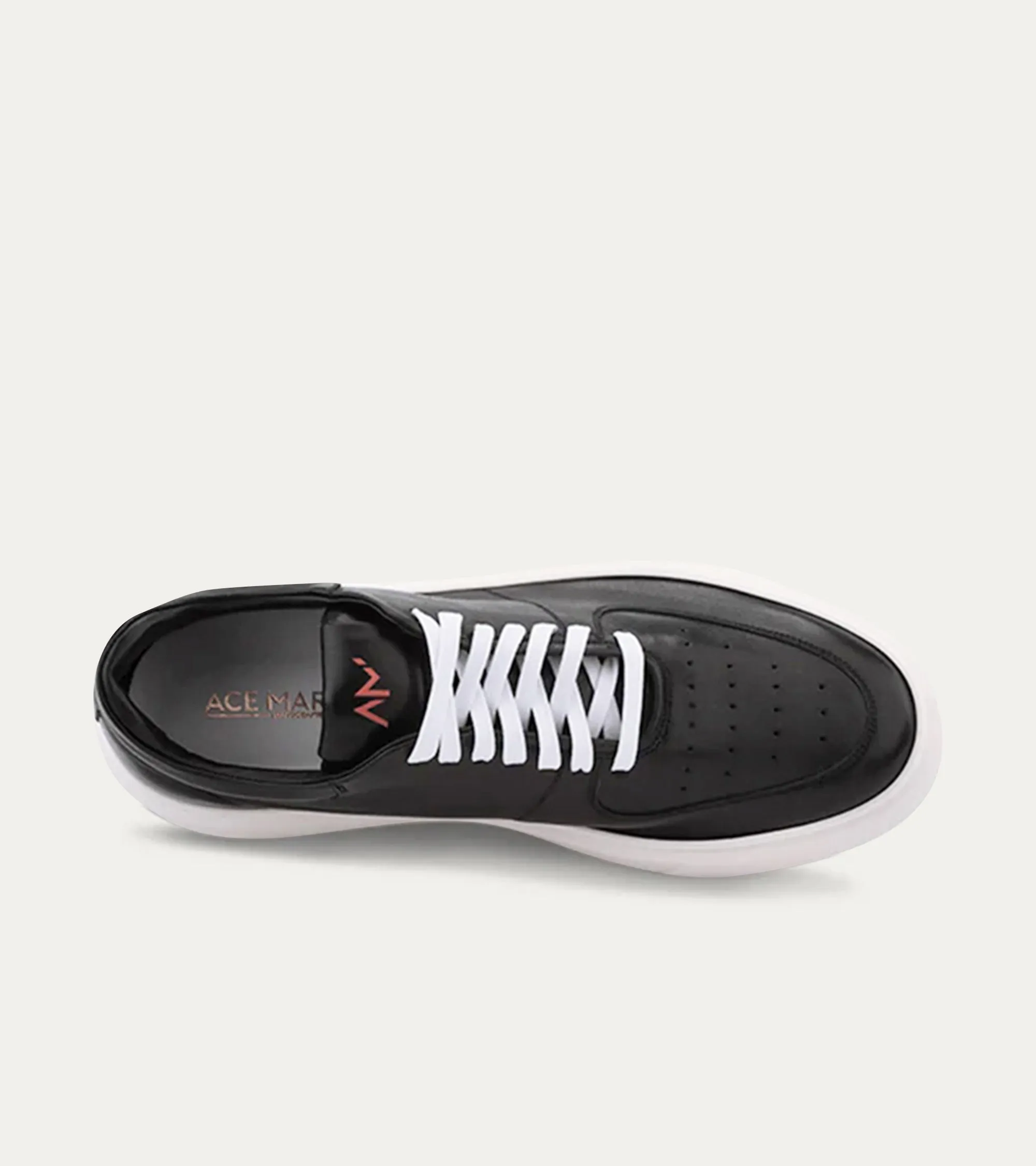 Lightweight Travel Sneaker in Black Leather