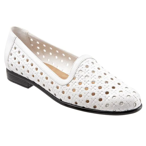 Liz Open Weave White Slip-on Shoes