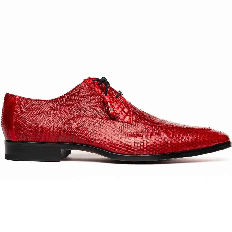 Marco Di Milano Merida Men's Shoes Lizard & Caiman Crocodile Derby Oxfords (MDM1132)