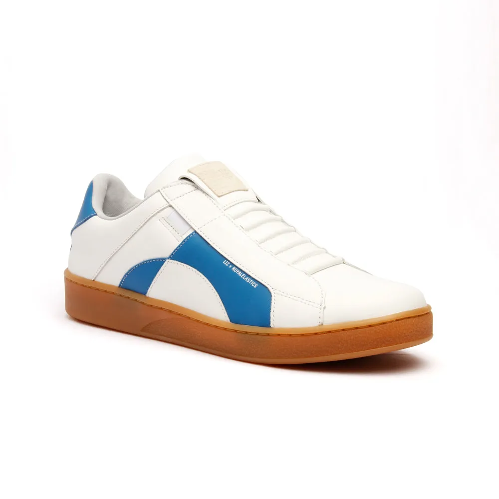 Men's Icon Dots White Blue Leather Sneakers 02983-005