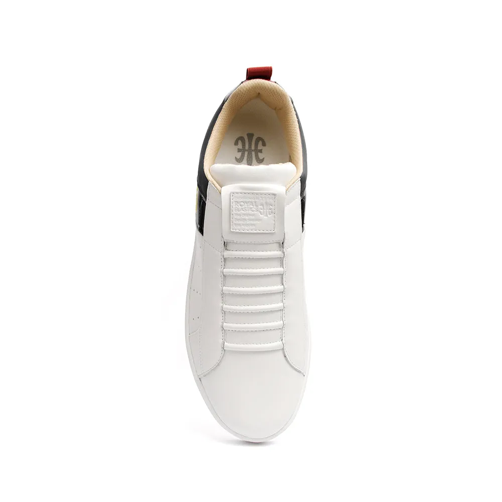 Men's Icon Manhood White Black Leather Sneakers 02992-089