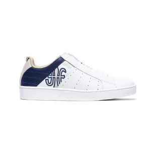 Men's Icon Manhood White Blue Leather Sneakers 02094-050