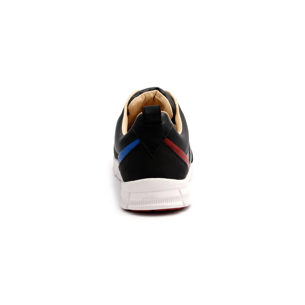 Men's Rider Black Red Blue Leather Sneakers 01184-915