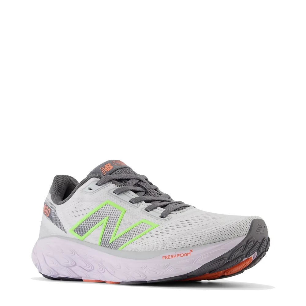 New Balance Women's Fresh Foam X 880v14 in Grey Matter with Taro and Bleached Lime Glo