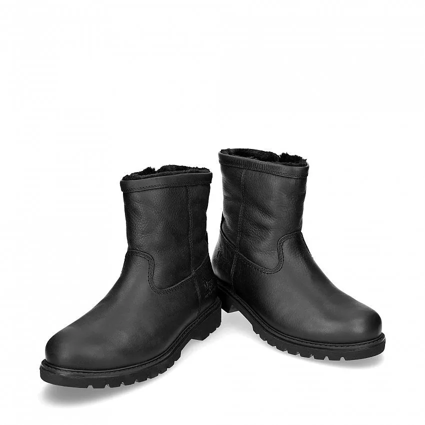 PANAMA JACK LEATHER BOOTS WITH WARM LINING IN BLACK