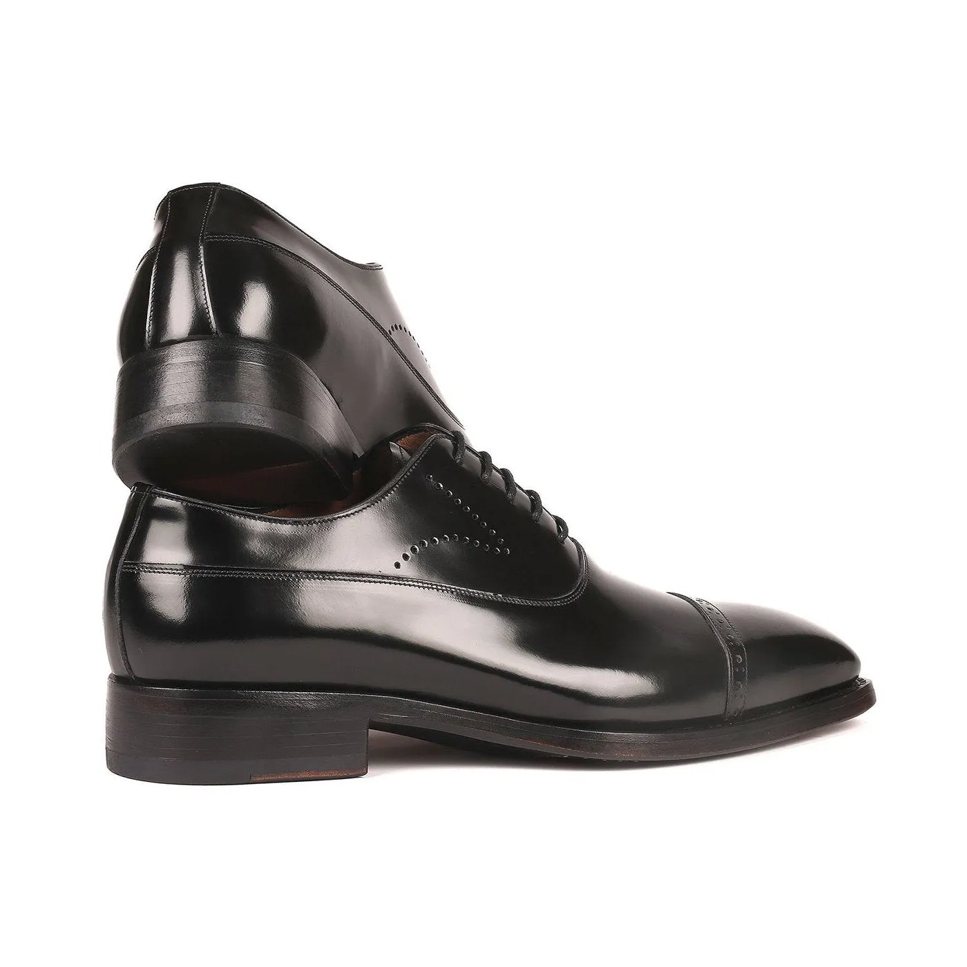 Paul Parkman 056BLK84 Men's Shoes Burgundy Polished Calf-Skin Leather Cap-Toe Oxfords(PM6259)