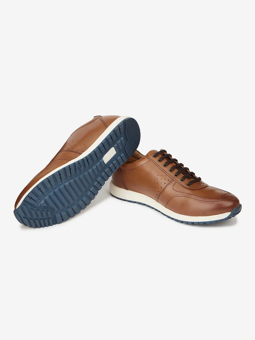 Perforations Leather Lightweight Comfort Insole Sneakers