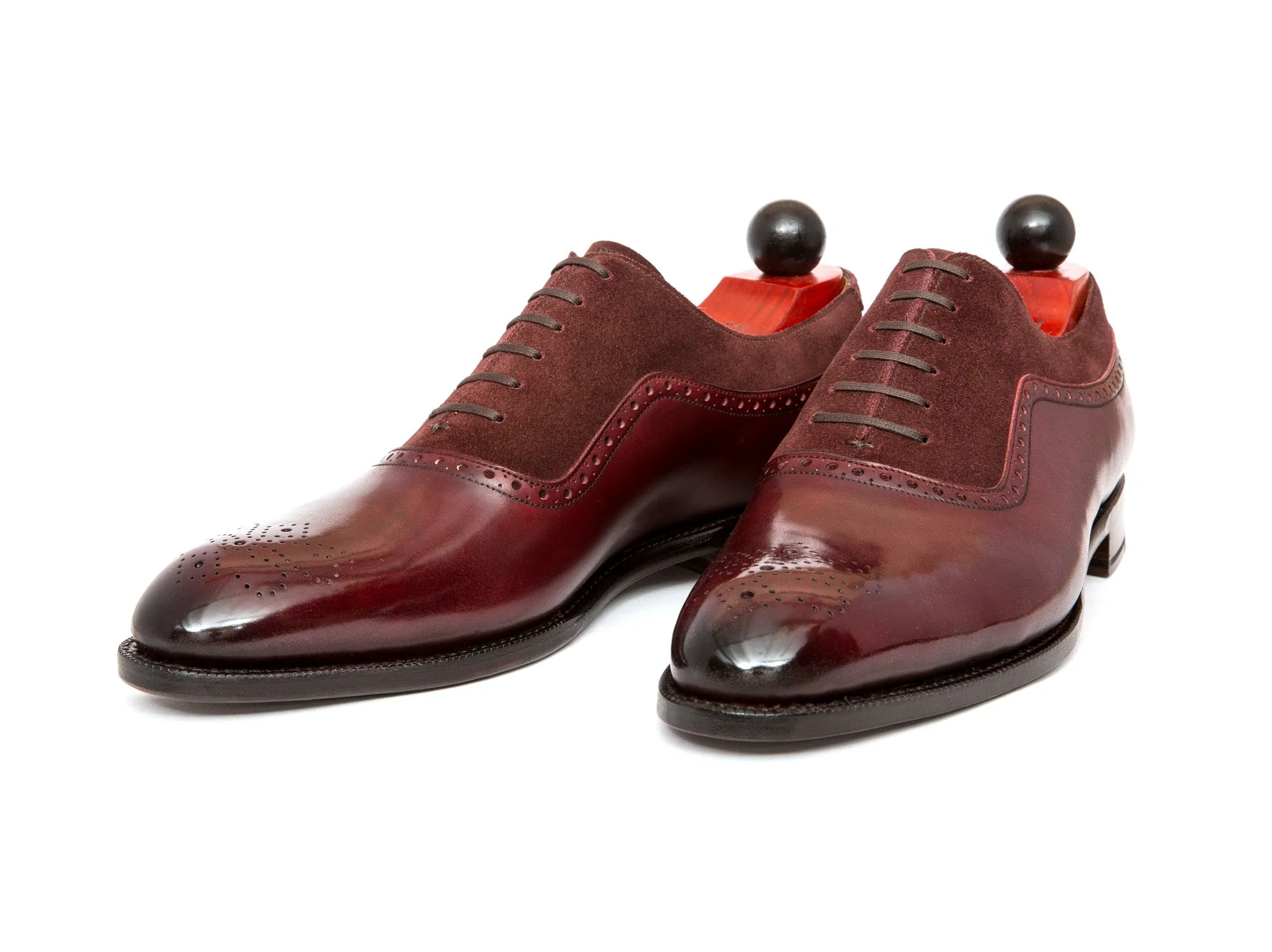 Roosevelt - MTO - Burgundy Calf / Burgundy Suede - NGT Last - Single Leather Sole