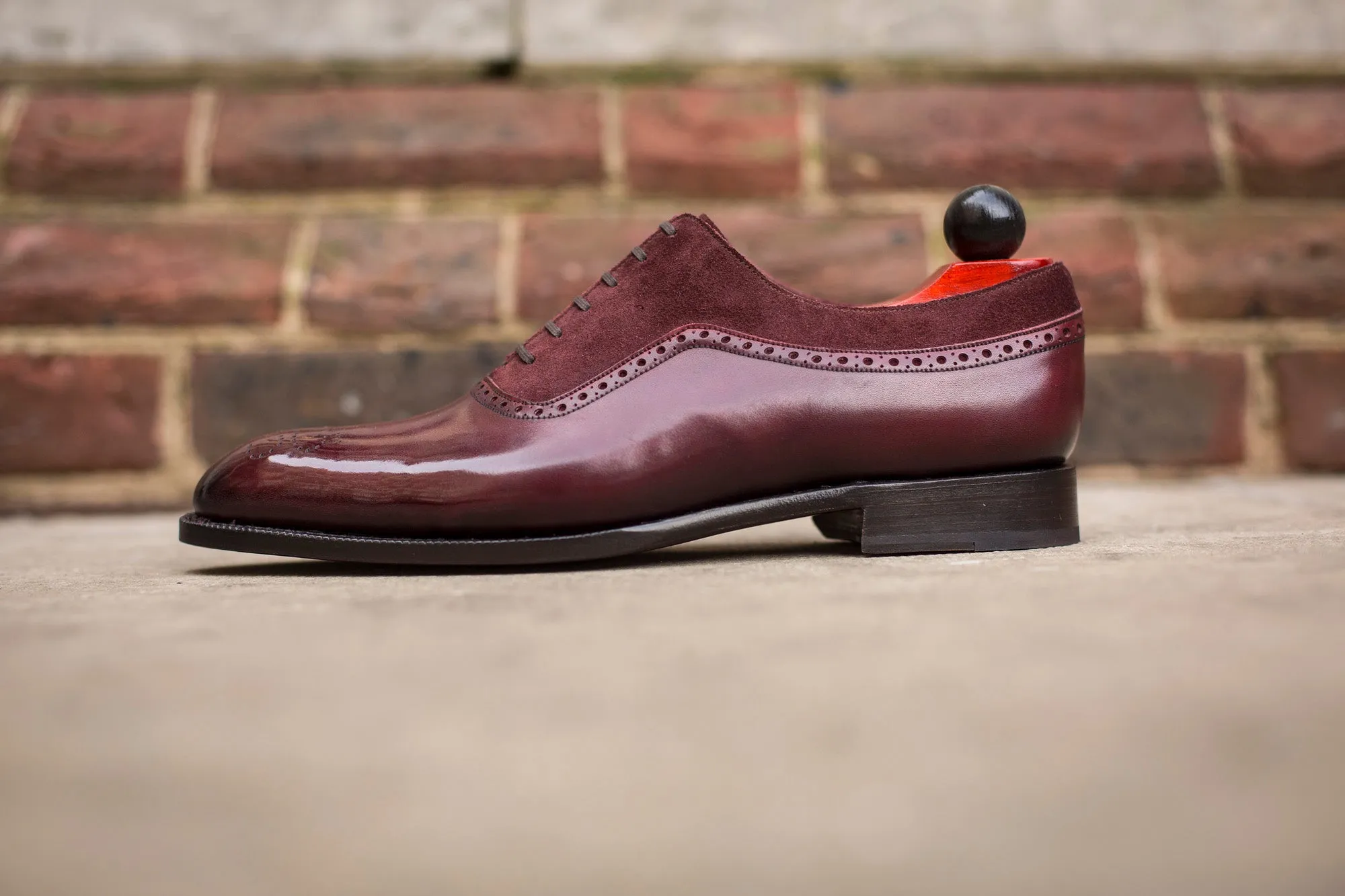 Roosevelt - MTO - Burgundy Calf / Burgundy Suede - NGT Last - Single Leather Sole