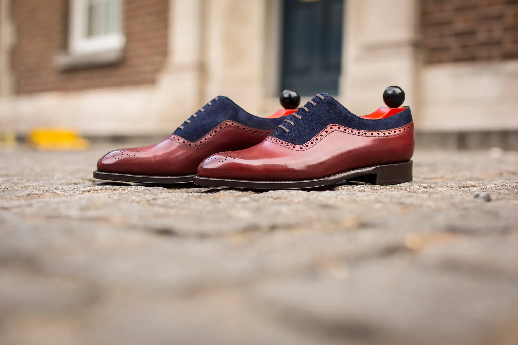 Roosevelt - MTO - Burgundy Calf / Dark Blue Suede - NGT Last - Single Leather Sole