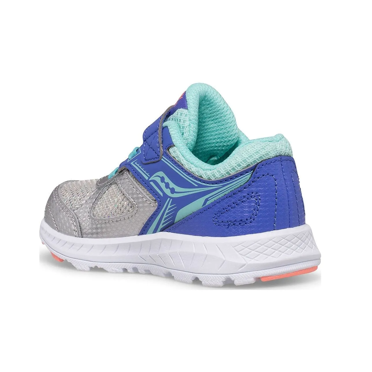 Saucony Silver/Periwinkle/Turquoise Cohesion 14 A/C Children's Sneaker