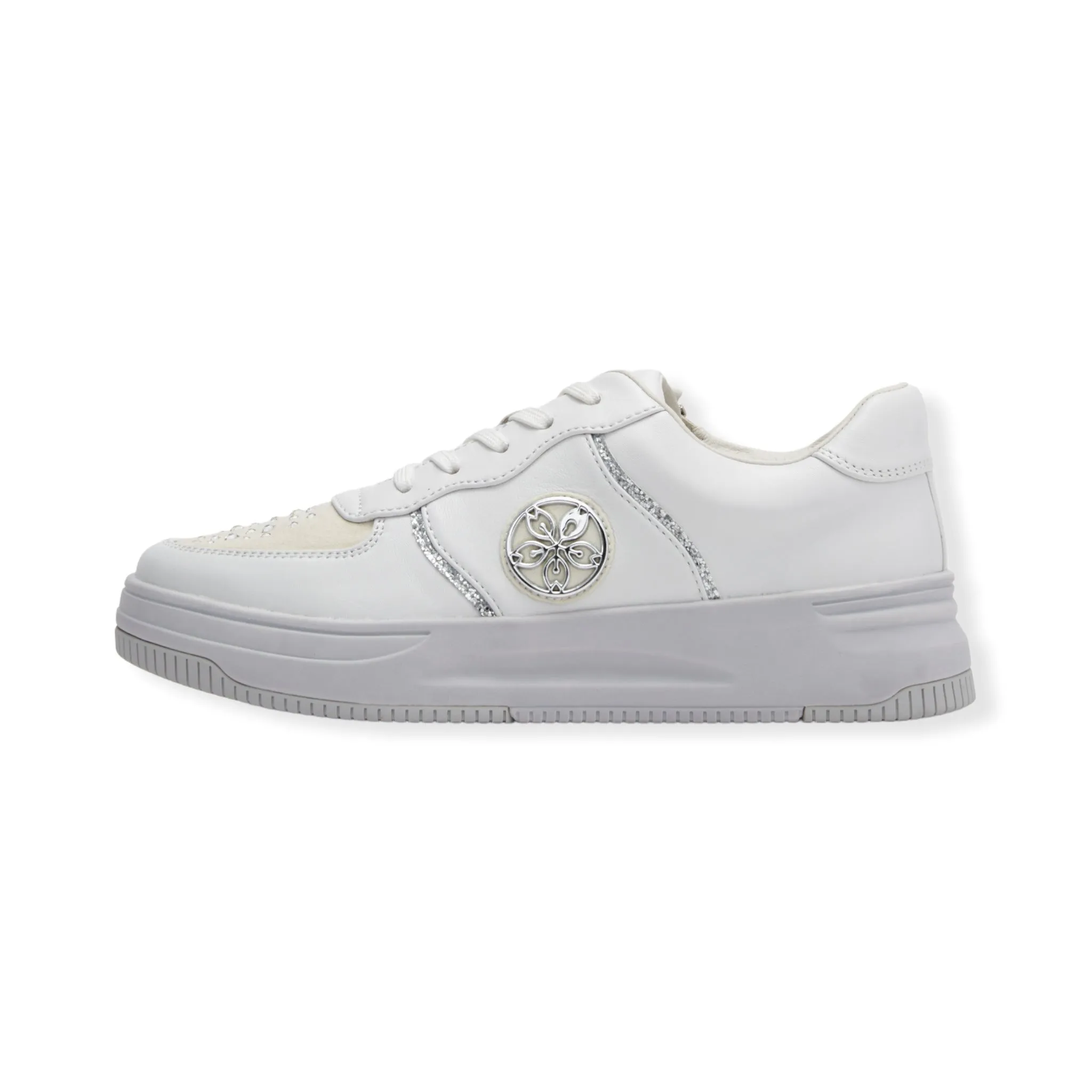 Sheepskin leather sneaker with Swarovski crystal glass  #FJ094