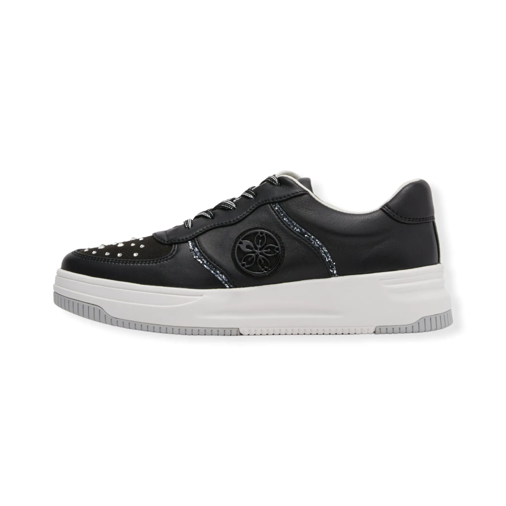 Sheepskin leather sneaker with Swarovski crystal glass  #FJ094