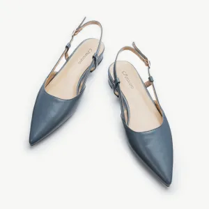 Sleek Slingback Flats (Freya) Blue