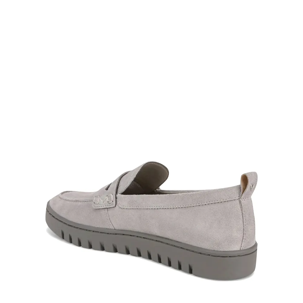 Vionic Women's Uptown Slip On Suede Loafer in Light Grey